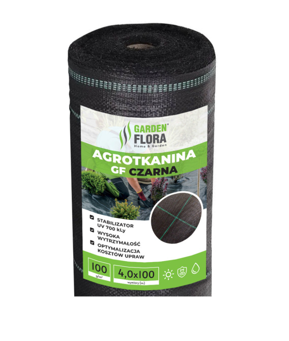 Agrotkanina Czarna 100g M2 UV 4 0m X 100mb SHA Gardenflora Pl